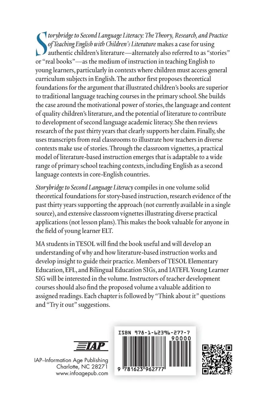 Rückseite: 9781623962777 | Storybridge to Second Language Literacy | Irma-Kaarina Ghosn | Buch