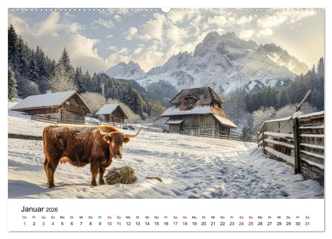 Bild: 9783457442777 | Weidenglück: Ein Jahr unter Kühen (Wandkalender 2026 DIN A2 quer),...