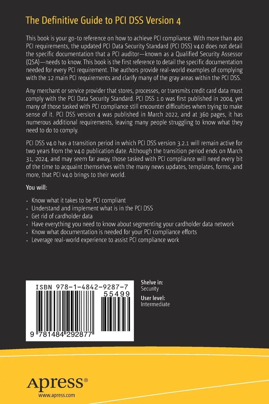 Rückseite: 9781484292877 | The Definitive Guide to PCI DSS Version 4 | Jr. (u. a.) | Taschenbuch