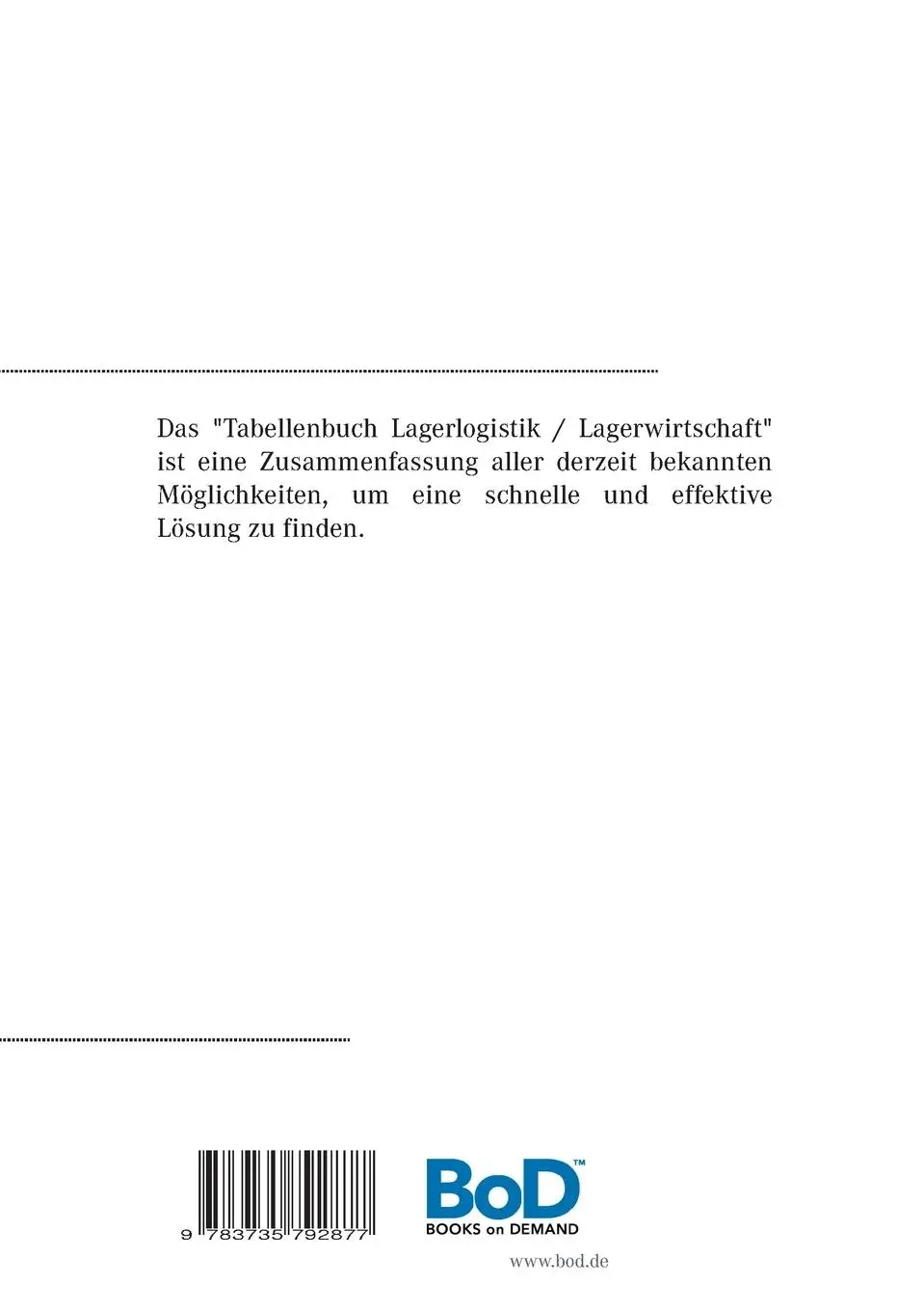 Rückseite: 9783735792877 | Tabellenbuch Lagerlogistik / Lagerwirtschaft | Romy Jänichen | Buch