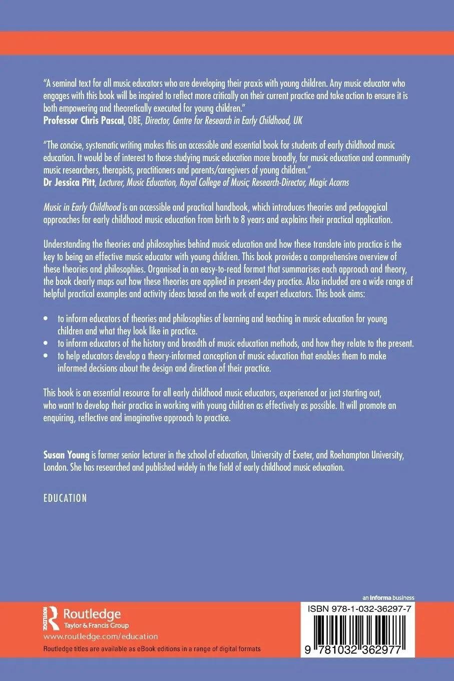 Rückseite: 9781032362977 | Music in Early Childhood | Susan Young | Taschenbuch | Englisch | 2023