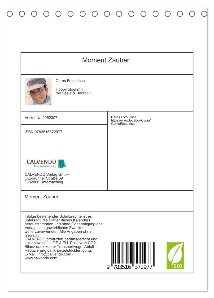 Bild: 9783516372977 | Moment Zauber (Tischkalender 2026 DIN A5 hoch), CALVENDO...