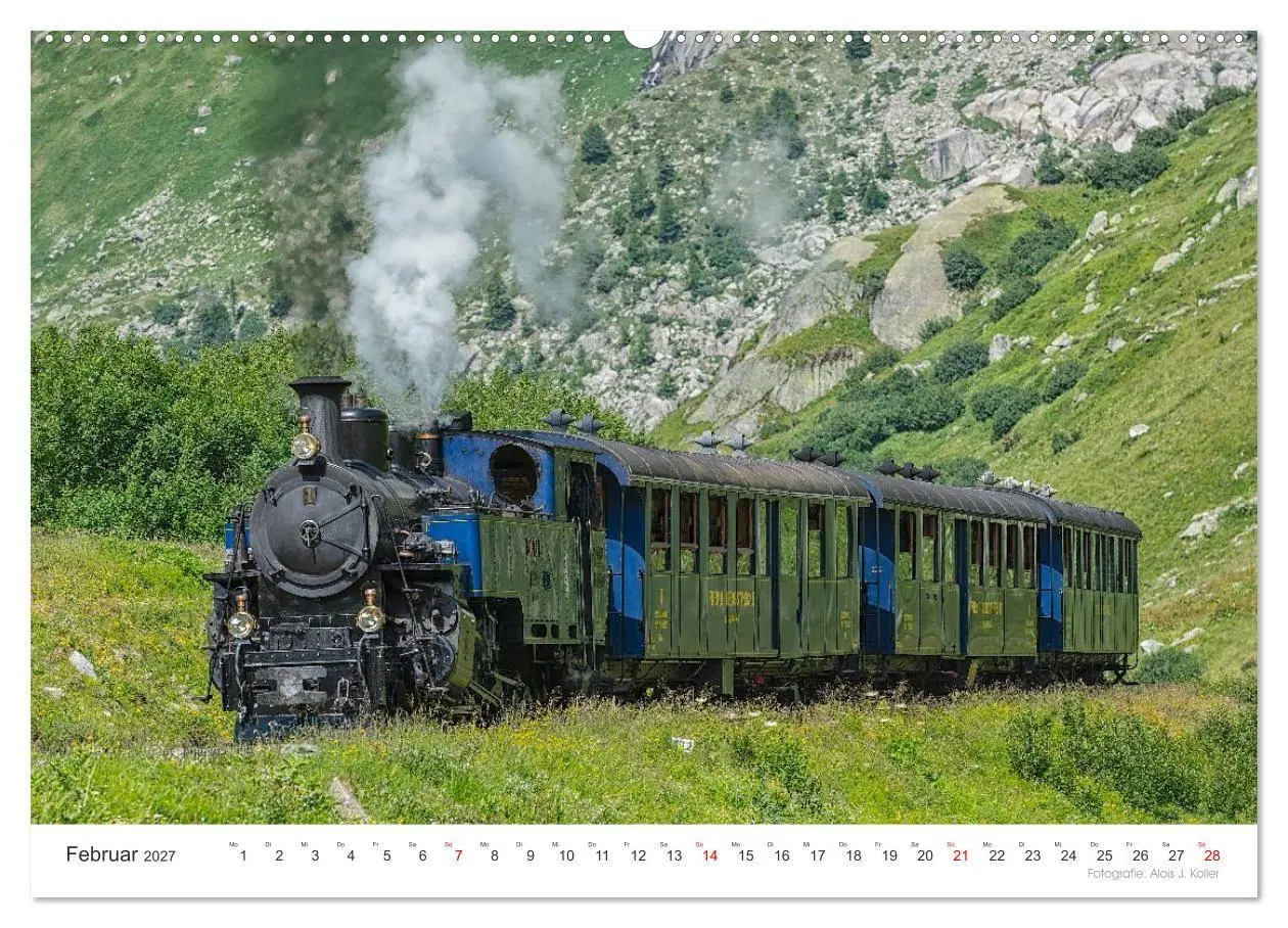Bild: 9783569842977 | Mit Dampf am Furkapass (hochwertiger Premium Wandkalender 2027 DIN...