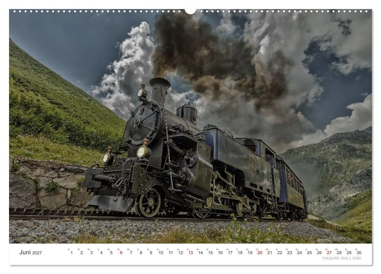 Bild: 9783569842977 | Mit Dampf am Furkapass (hochwertiger Premium Wandkalender 2027 DIN...