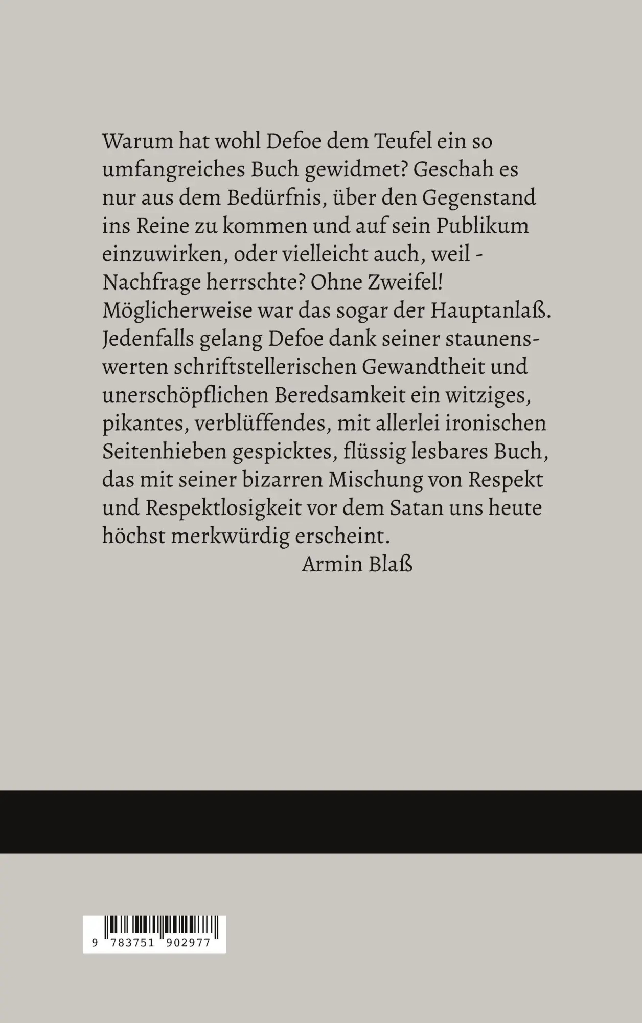 Rückseite: 9783751902977 | Geschichte des Teufels | Daniel Defoe | Taschenbuch | 304 S. | Deutsch