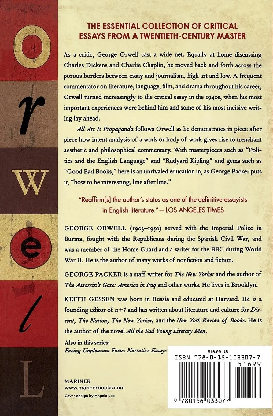 Rückseite: 9780156033077 | All Art Is Propaganda | Critical Essays | George Orwell (u. a.) | Buch