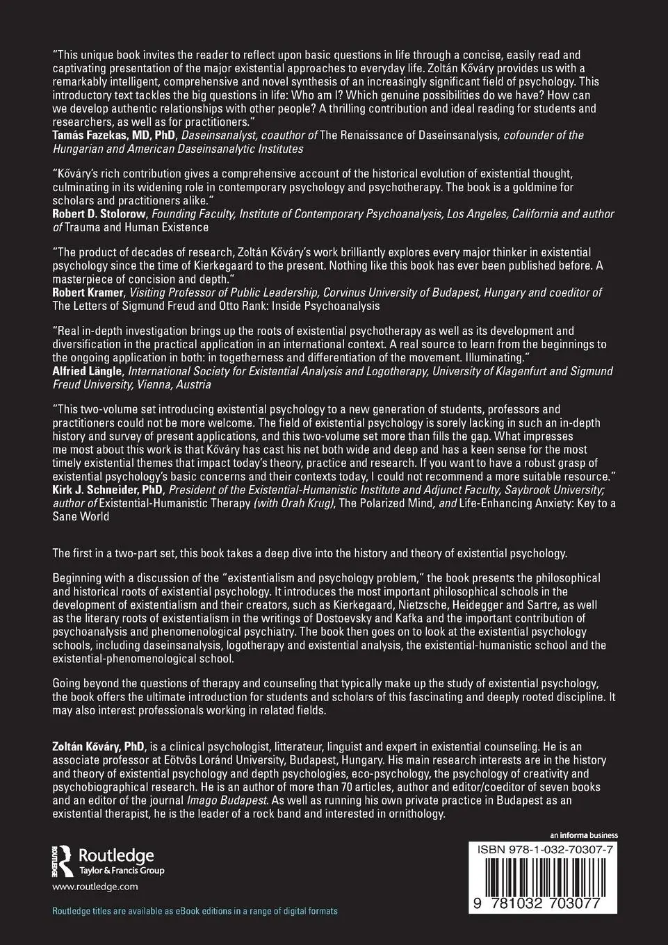 Rückseite: 9781032703077 | A History of Existential Psychology | Zoltán K¿váry | Taschenbuch
