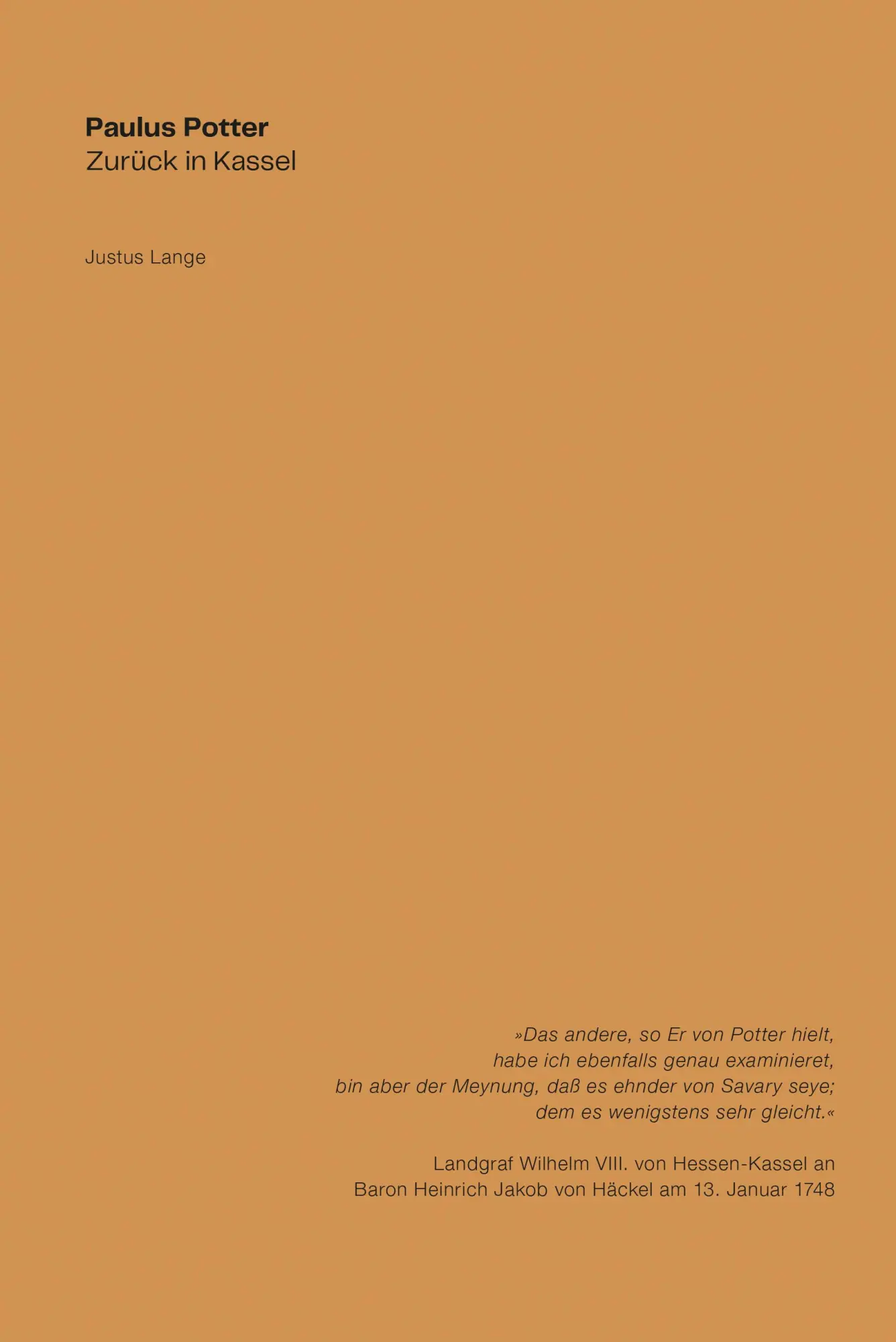 Bild: 9783422803077 | Paulus Potter | Zurück in Kassel | Justus Lange | Taschenbuch | 79 S.