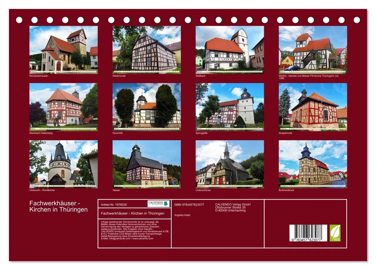 Bild: 9783457623077 | Fachwerkhäuser - Kirchen in Thüringen (Tischkalender 2026 DIN A5...