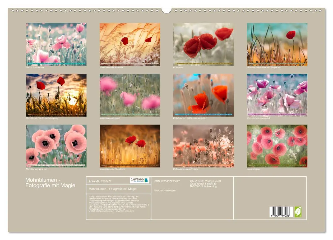 Bild: 9783457933077 | Mohnblumen - Fotografie mit Magie (Wandkalender 2026 DIN A2 quer),...