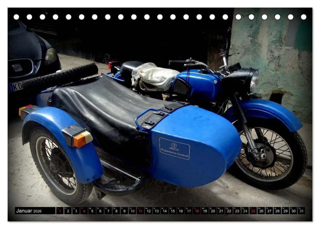 Bild: 9783516023077 | Motorrad-Gespanne in Kuba (Tischkalender 2026 DIN A5 quer),...