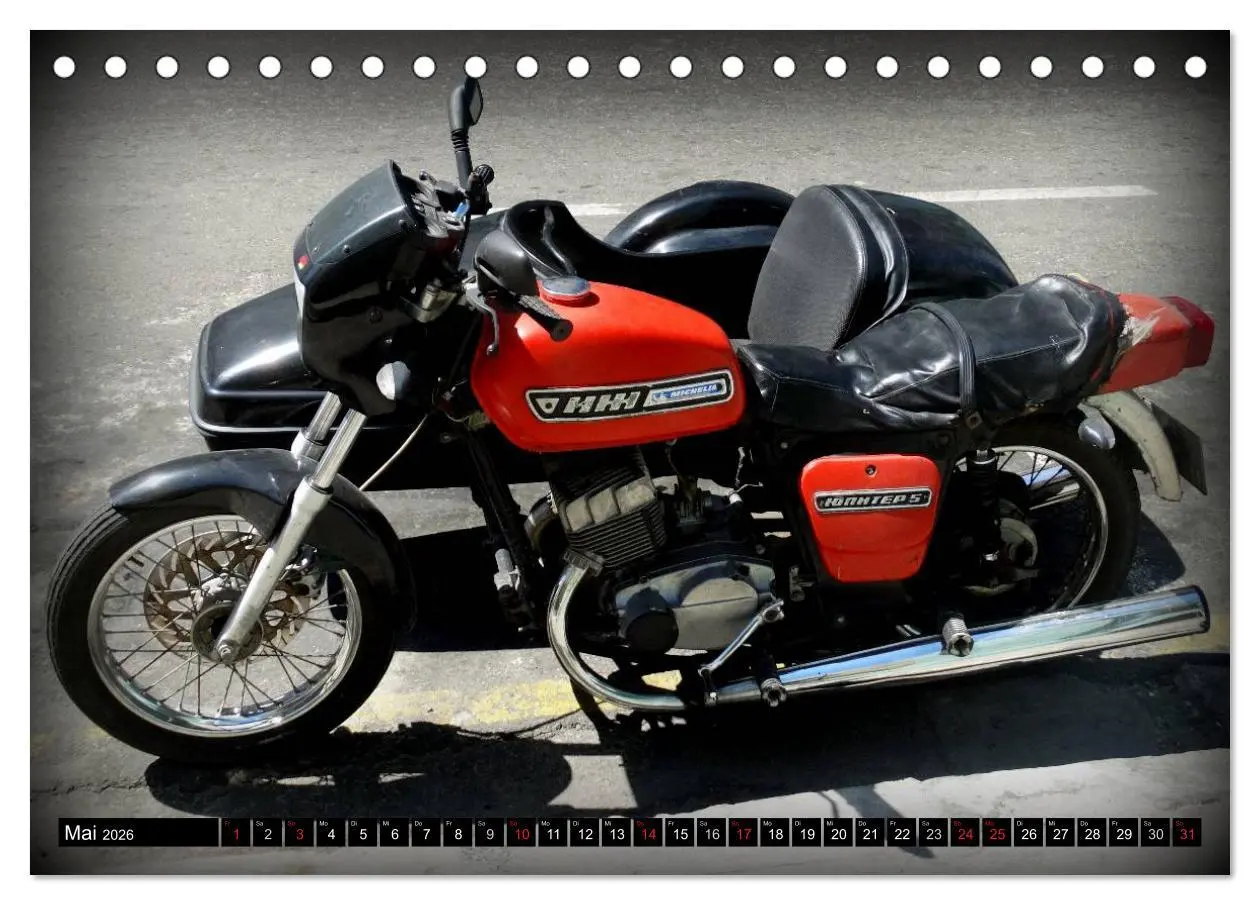 Bild: 9783516023077 | Motorrad-Gespanne in Kuba (Tischkalender 2026 DIN A5 quer),...