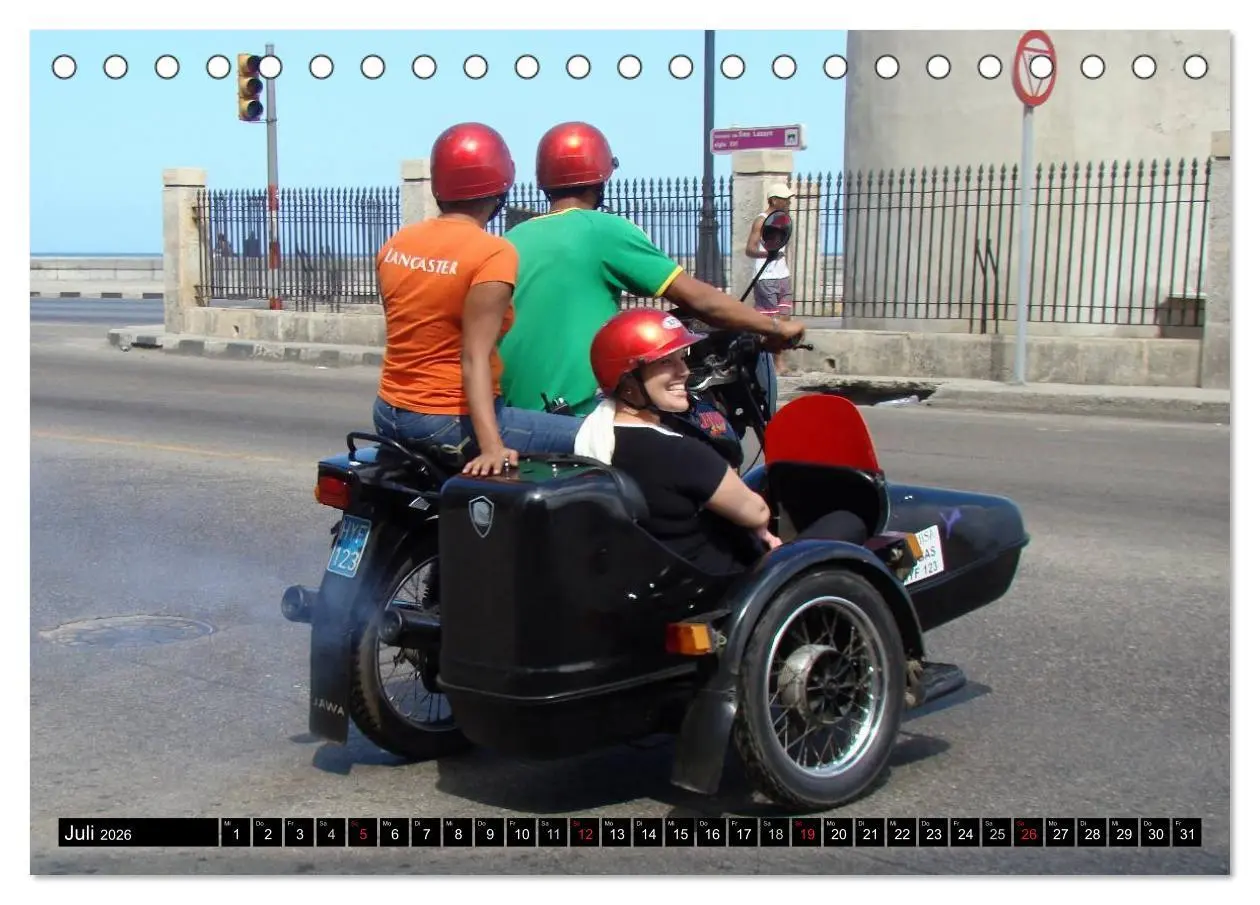 Bild: 9783516023077 | Motorrad-Gespanne in Kuba (Tischkalender 2026 DIN A5 quer),...