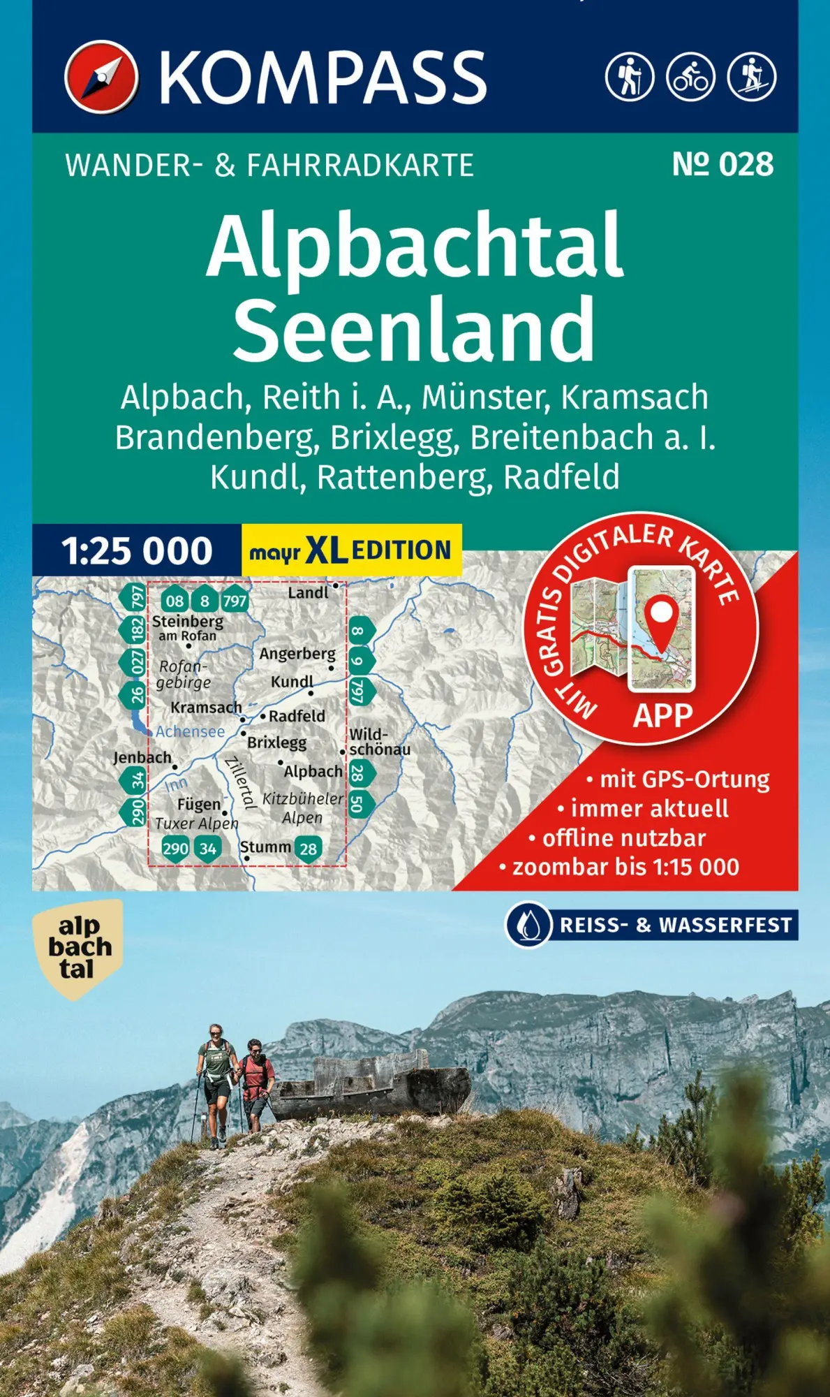 Cover: 9783991543077 | KOMPASS Wanderkarte 028 Alpbachtal, Seenland 1:25.000 | (Land-)Karte