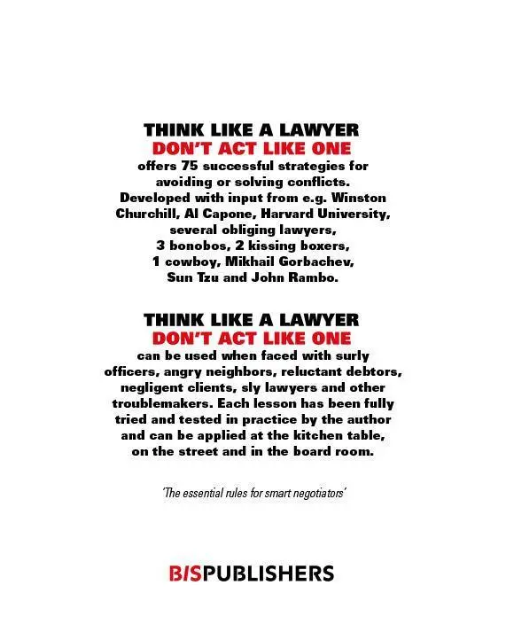 Rückseite: 9789063693077 | Think Like A Lawyer, Don't Act Like One | Aernoud Bourdrez | Buch