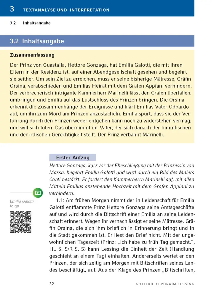 Bild: 9783129303177 | Emilia Galotti von Gotthold Ephraim Lessing | Gotthold Ephraim Lessing