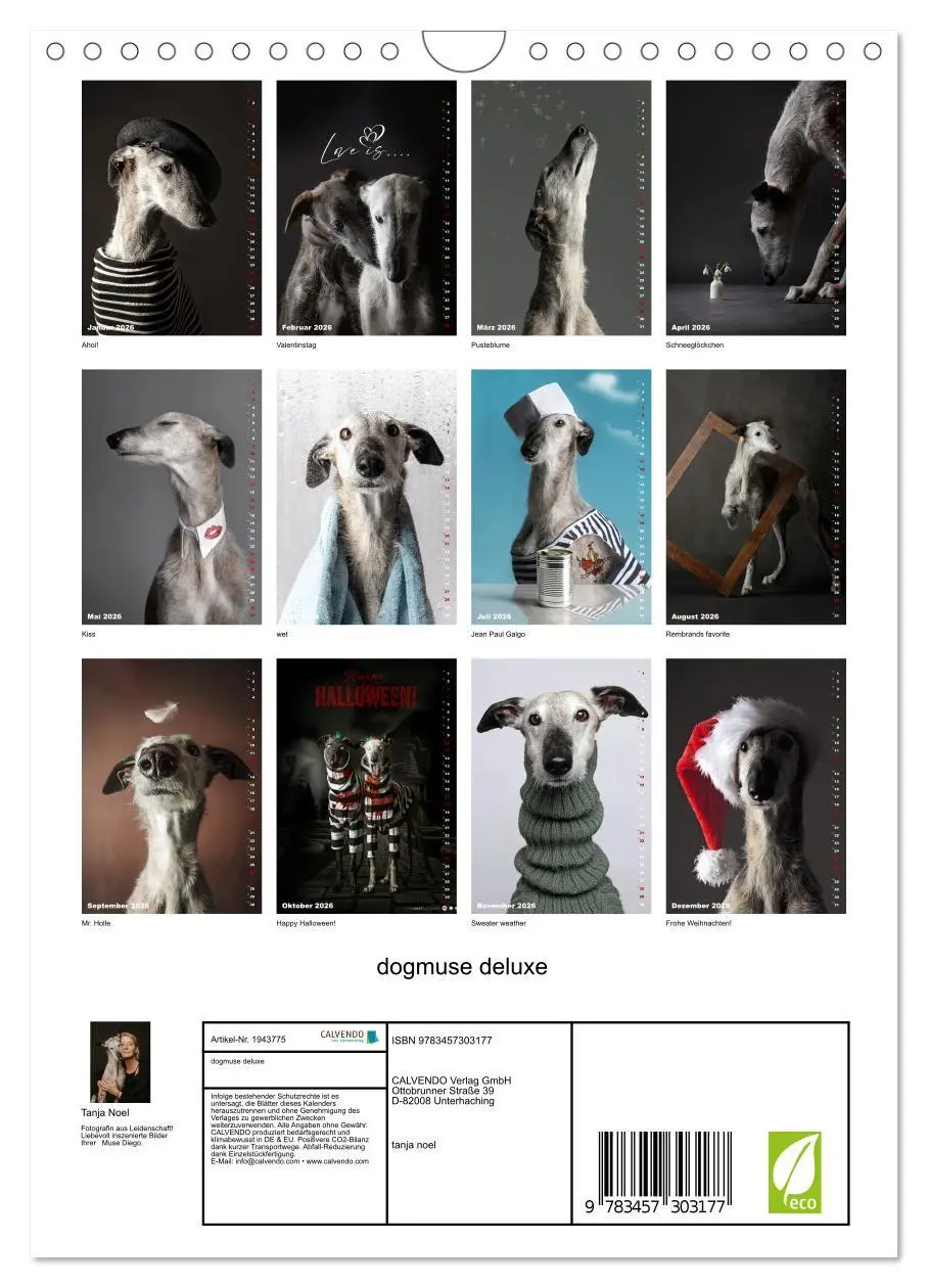 Bild: 9783457303177 | dogmuse deluxe (Wandkalender 2026 DIN A4 hoch), CALVENDO...