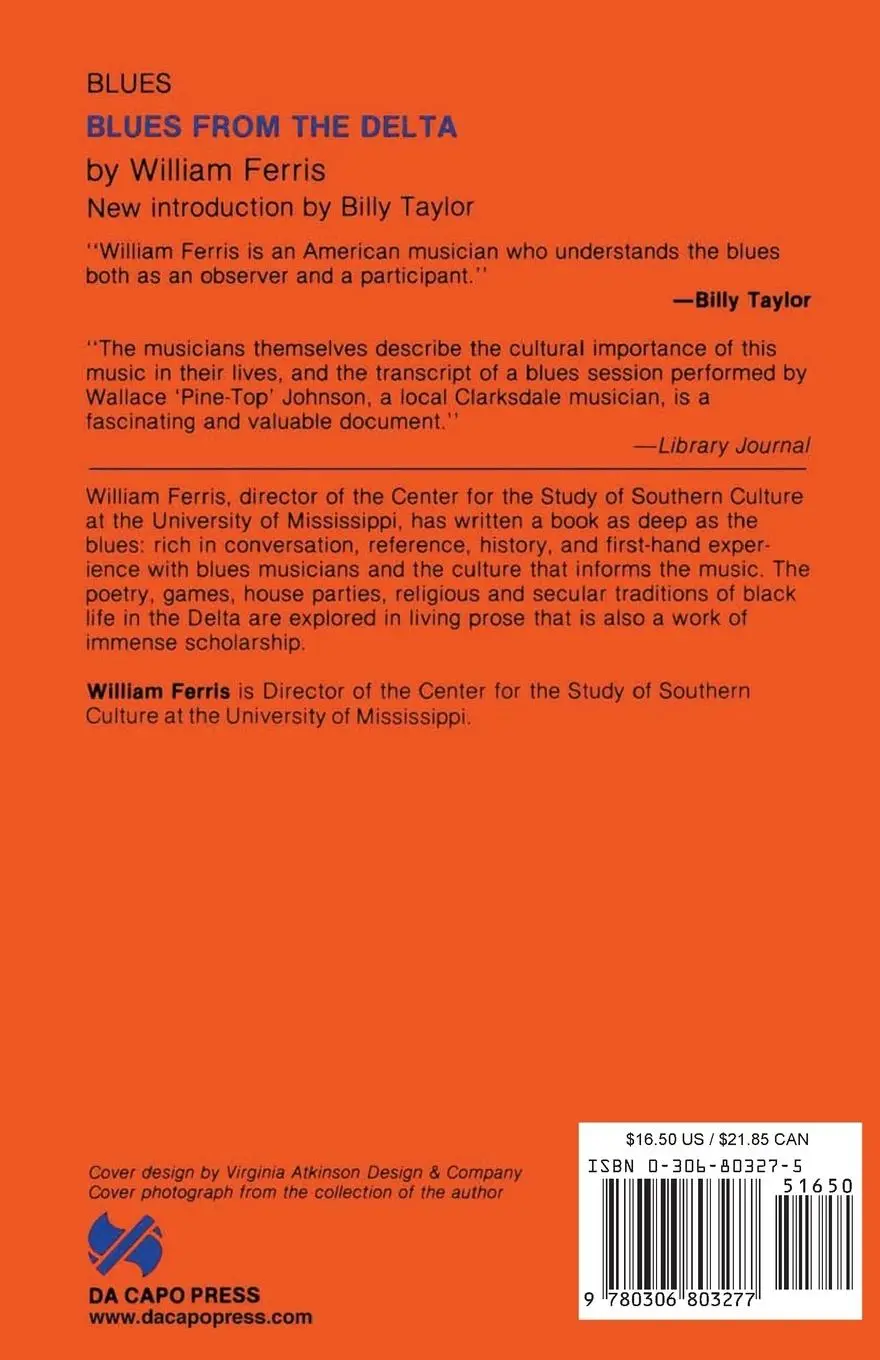 Rückseite: 9780306803277 | Blues from the Delta | William Ferris | Taschenbuch | Englisch | 1988