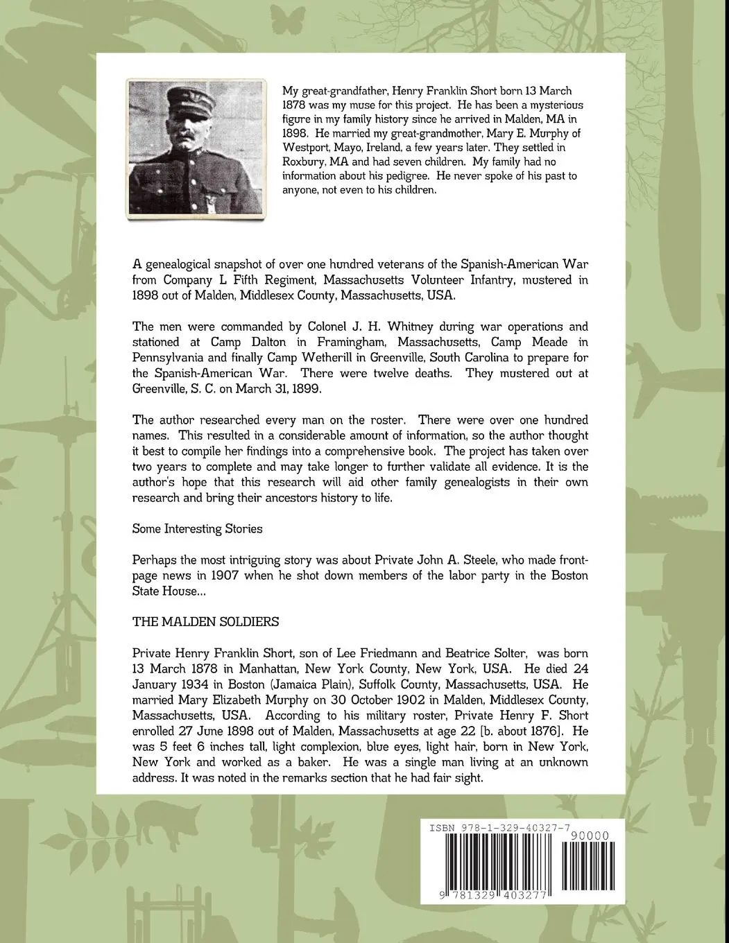 Rückseite: 9781329403277 | MALDEN SOLDIERS SPANISH-AMERICAN WAR | Noreen Finneran | Taschenbuch