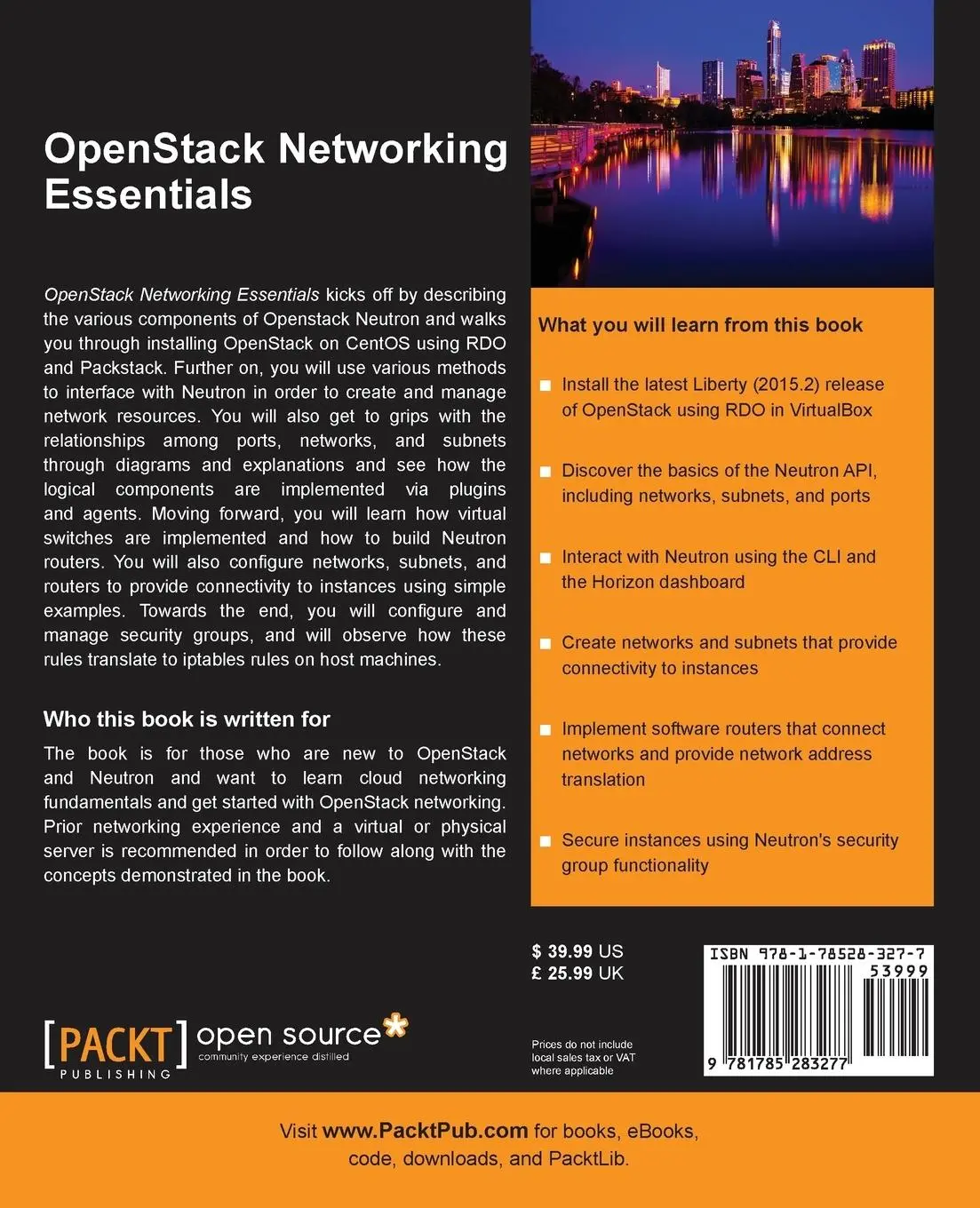 Rückseite: 9781785283277 | OpenStack Networking Essentials | James Denton | Taschenbuch | 2016
