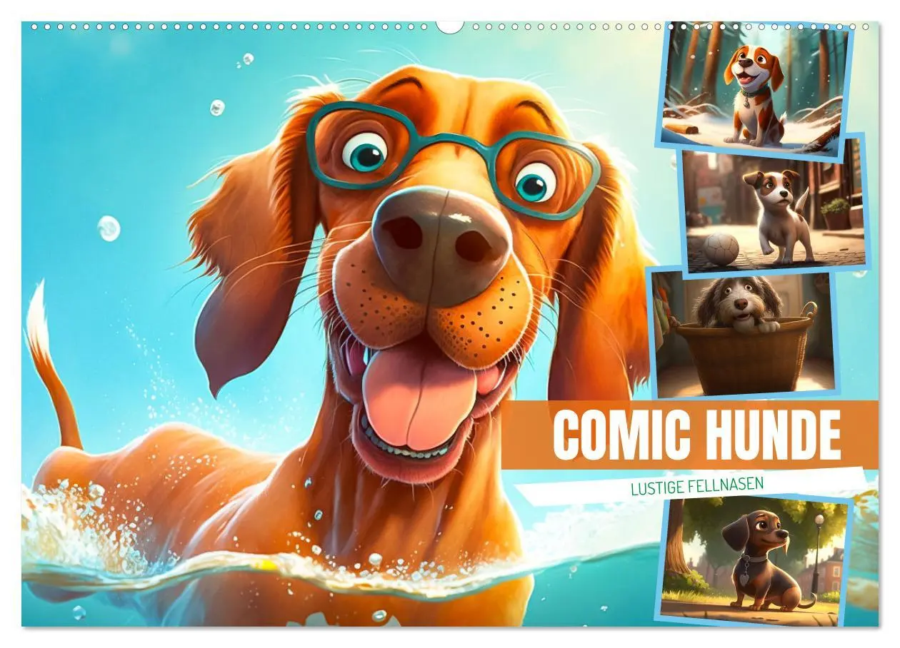 Cover: 9783457533277 | Comic Hunde (Wandkalender 2026 DIN A2 quer), CALVENDO Monatskalender