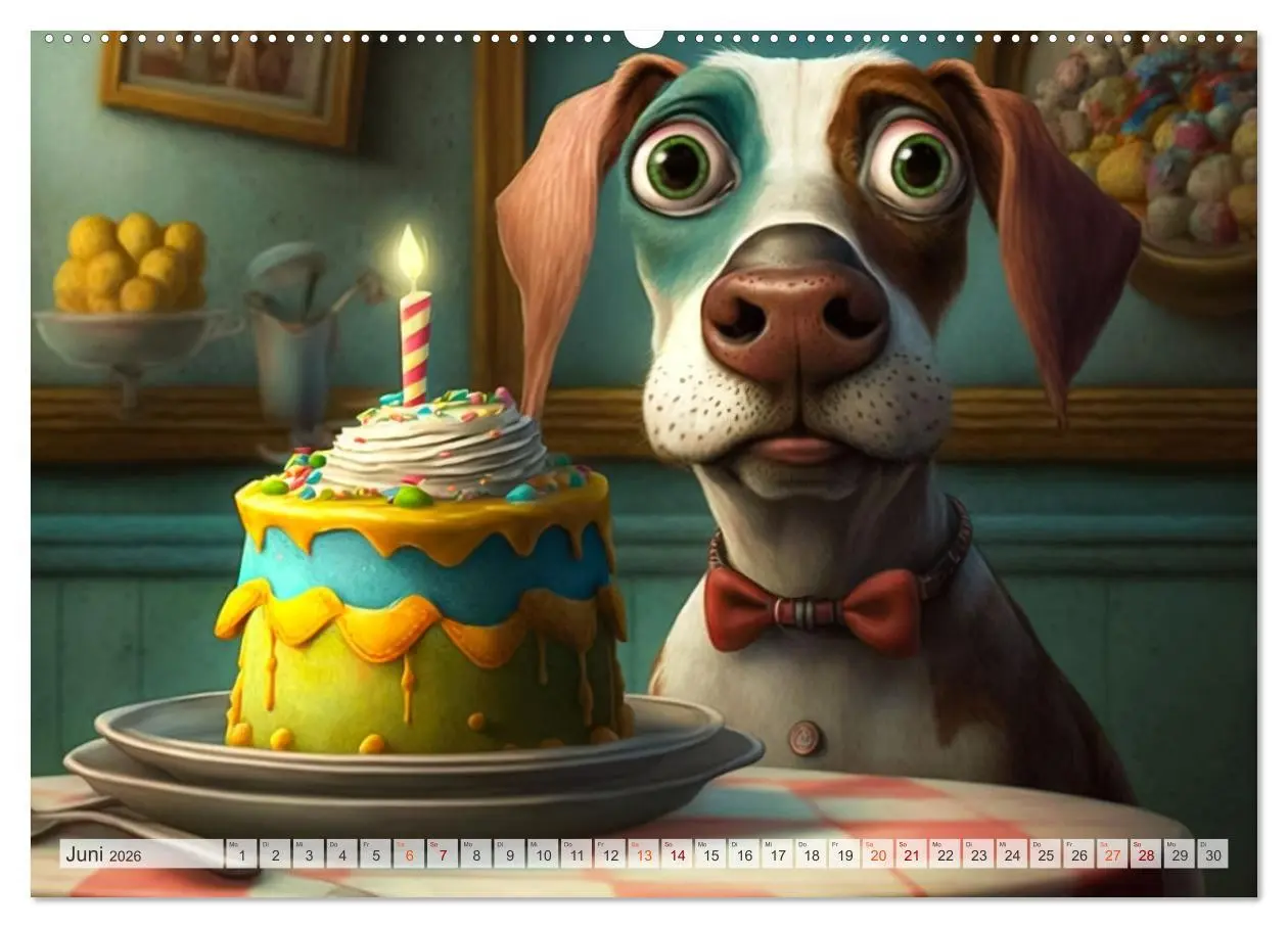 Bild: 9783457533277 | Comic Hunde (Wandkalender 2026 DIN A2 quer), CALVENDO Monatskalender