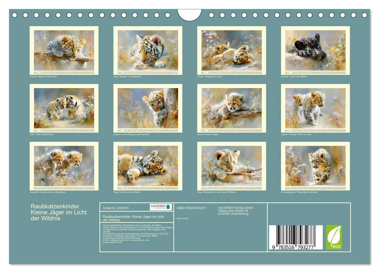 Bild: 9783516793277 | Raubkatzenkinder. Kleine Jäger im Licht der Wildnis (Wandkalender...
