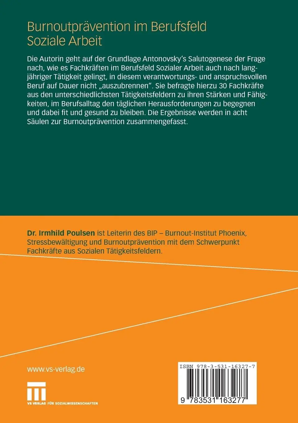 Rückseite: 9783531163277 | Burnoutprävention im Berufsfeld Soziale Arbeit | Irmhild Poulsen
