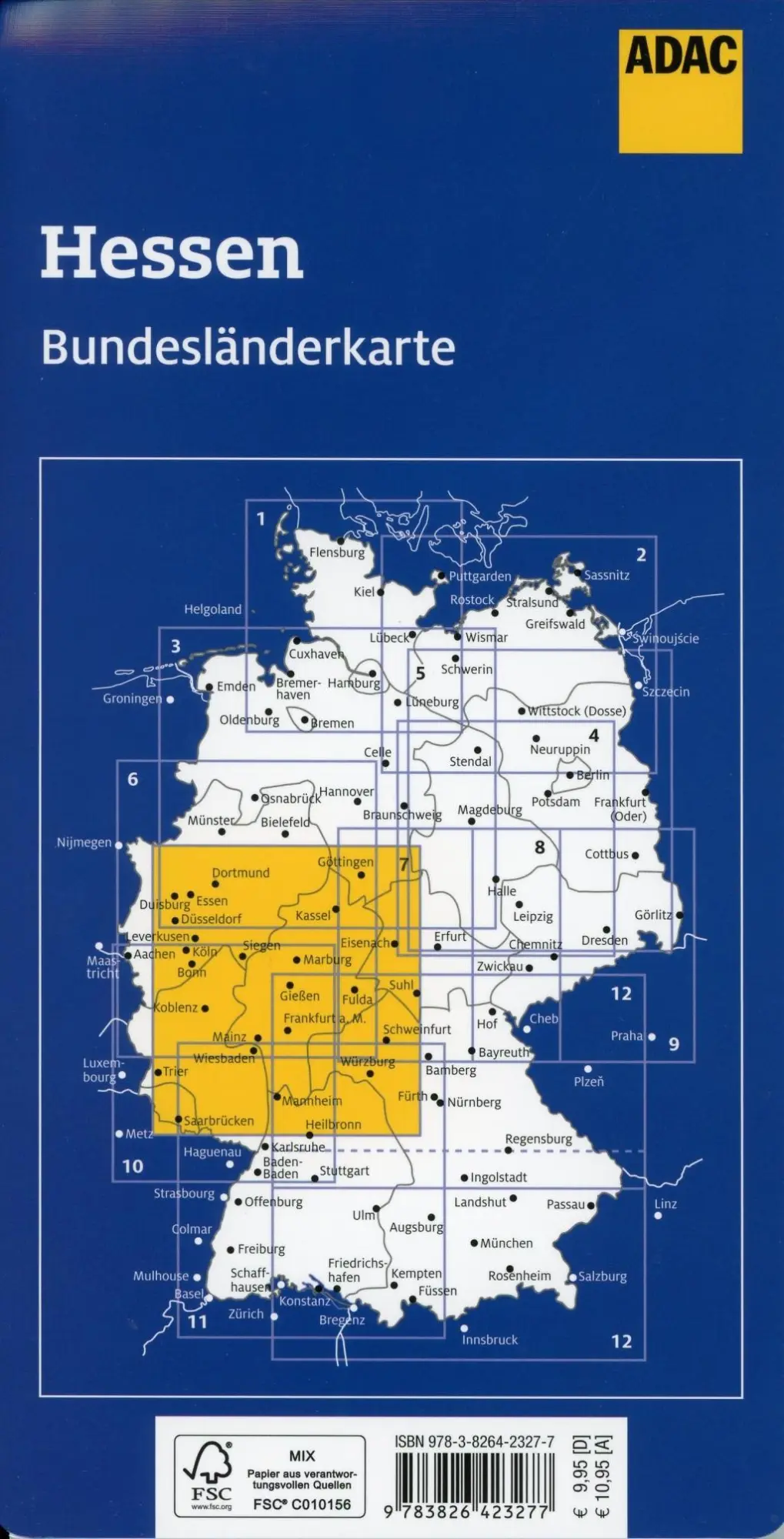 Bild: 9783826423277 | ADAC BundesländerKarte Deutschland Blatt 7 Hessen 1:300 000 | Deutsch