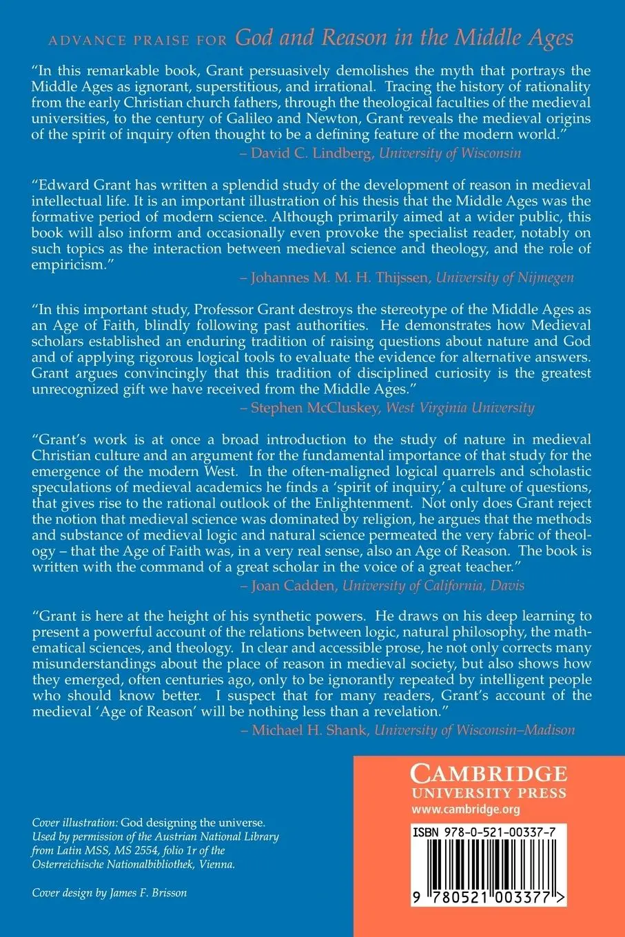 Rückseite: 9780521003377 | God and Reason in the Middle Ages | Edward Grant (u. a.) | Taschenbuch