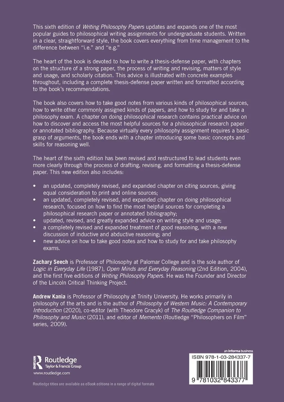 Rückseite: 9781032843377 | Writing Philosophy Papers | Zachary Seech (u. a.) | Taschenbuch | 2024