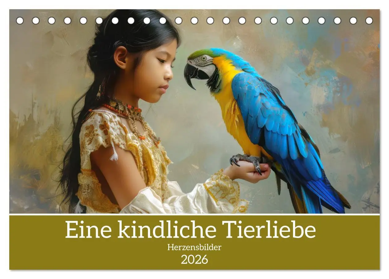 Cover: 9783457833377 | Eine kindliche Tierliebe - Herzensbilder (Tischkalender 2026 DIN A5...