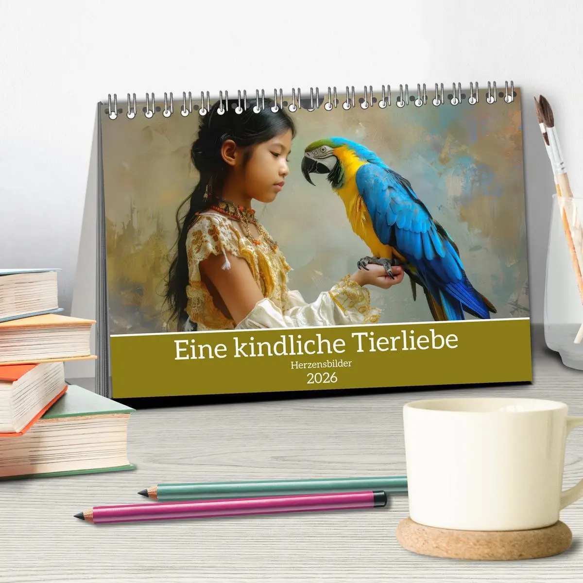 Bild: 9783457833377 | Eine kindliche Tierliebe - Herzensbilder (Tischkalender 2026 DIN A5...