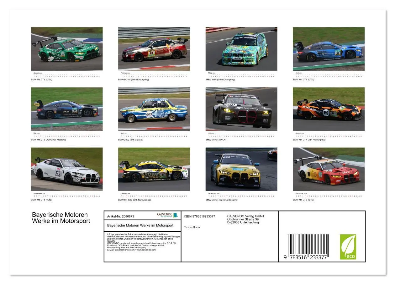 Bild: 9783516233377 | Bayerische Motoren Werke im Motorsport (Wandkalender 2026 DIN A4...