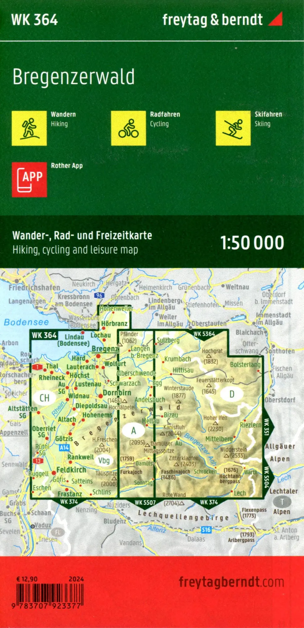 Bild: 9783707923377 | freytag &amp; berndt Wanderkarte WK 364 Bregenzerwald 1:50.000 | Berndt