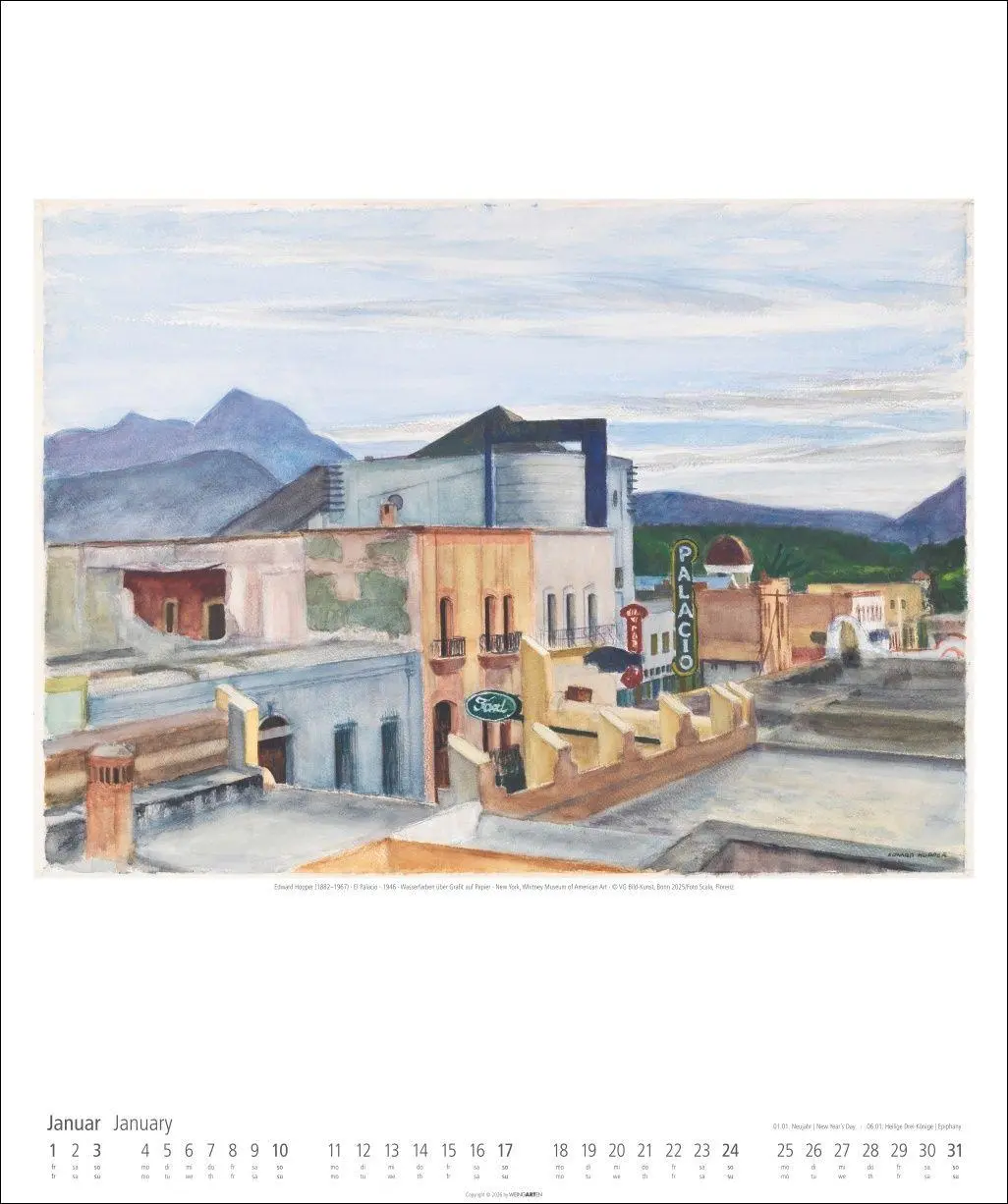 Bild: 9783839903377 | Edward Hopper Kalender 2027 | Edward Hopper | Kalender | Spiralbindung