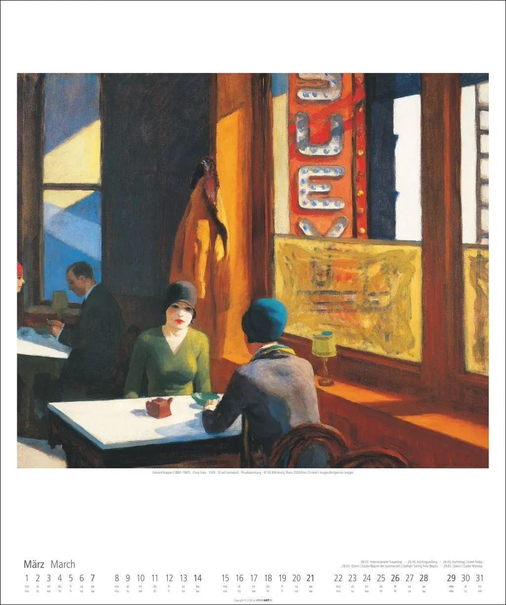 Bild: 9783839903377 | Edward Hopper Kalender 2027 | Edward Hopper | Kalender | Spiralbindung