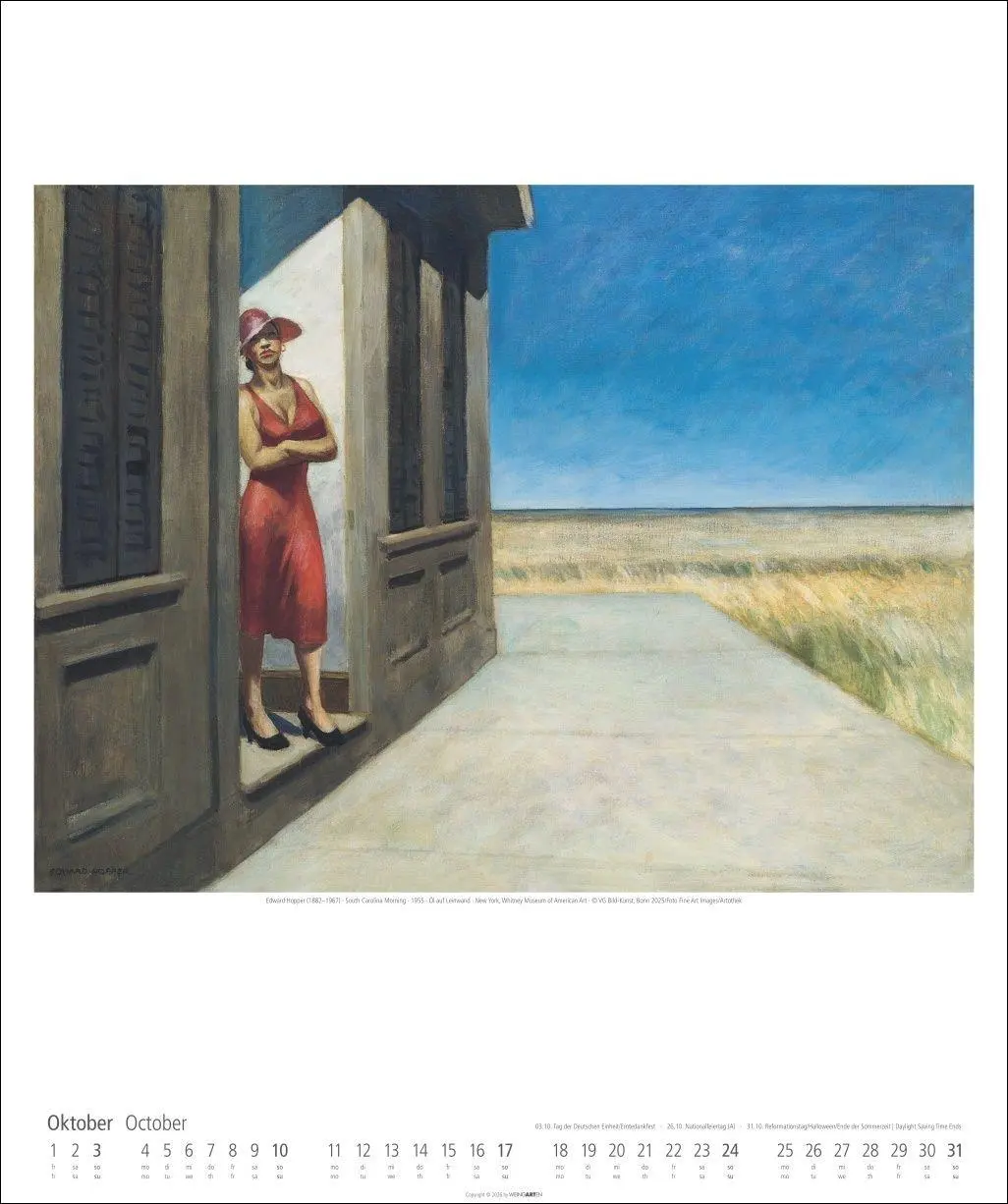Bild: 9783839903377 | Edward Hopper Kalender 2027 | Edward Hopper | Kalender | Spiralbindung