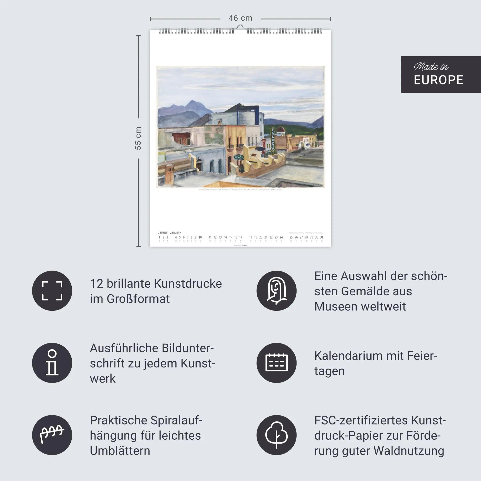 Bild: 9783839903377 | Edward Hopper Kalender 2027 | Edward Hopper | Kalender | Spiralbindung