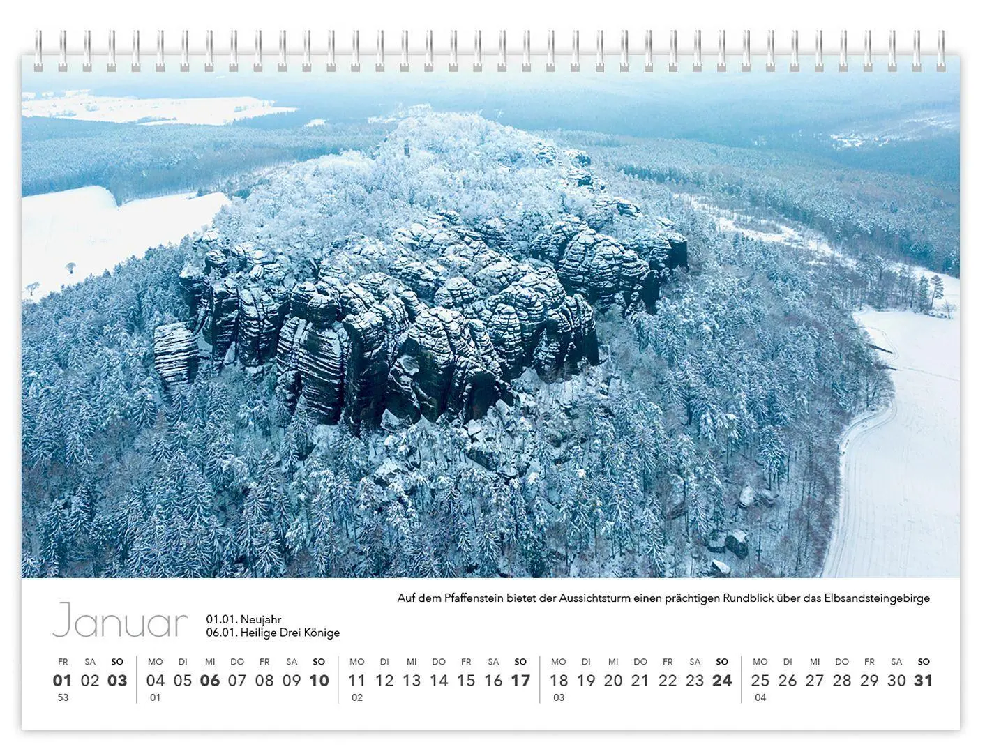 Bild: 9783912303377 | Kalender Sachsen von oben kompakt 2027 | 21 x 15 cm weißes Kalendarium