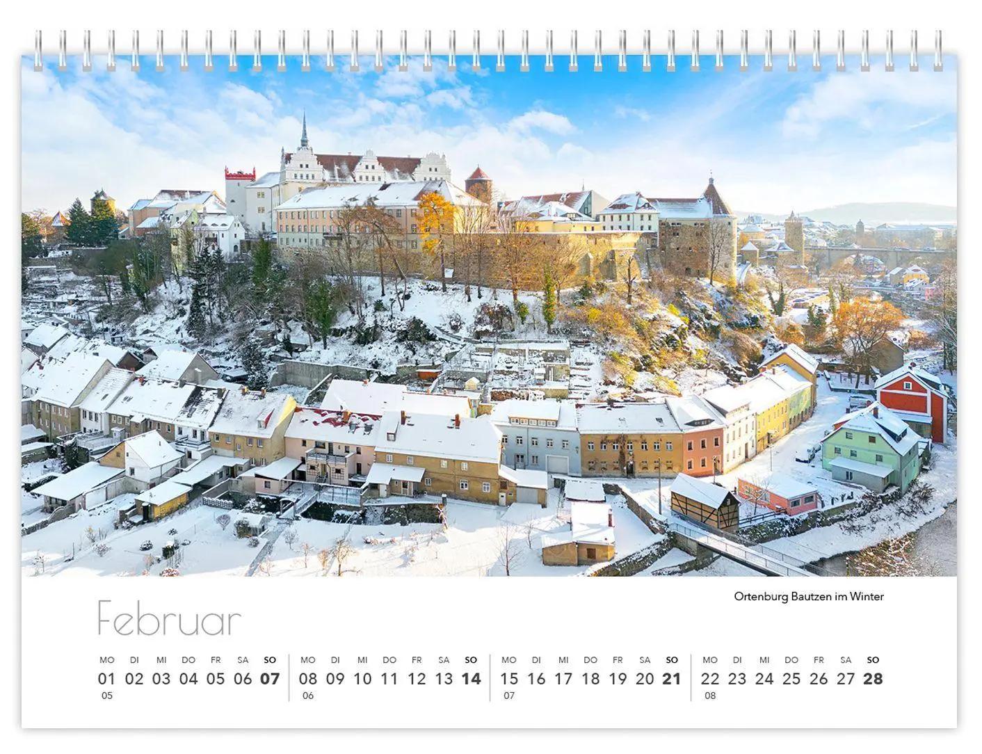 Bild: 9783912303377 | Kalender Sachsen von oben kompakt 2027 | 21 x 15 cm weißes Kalendarium