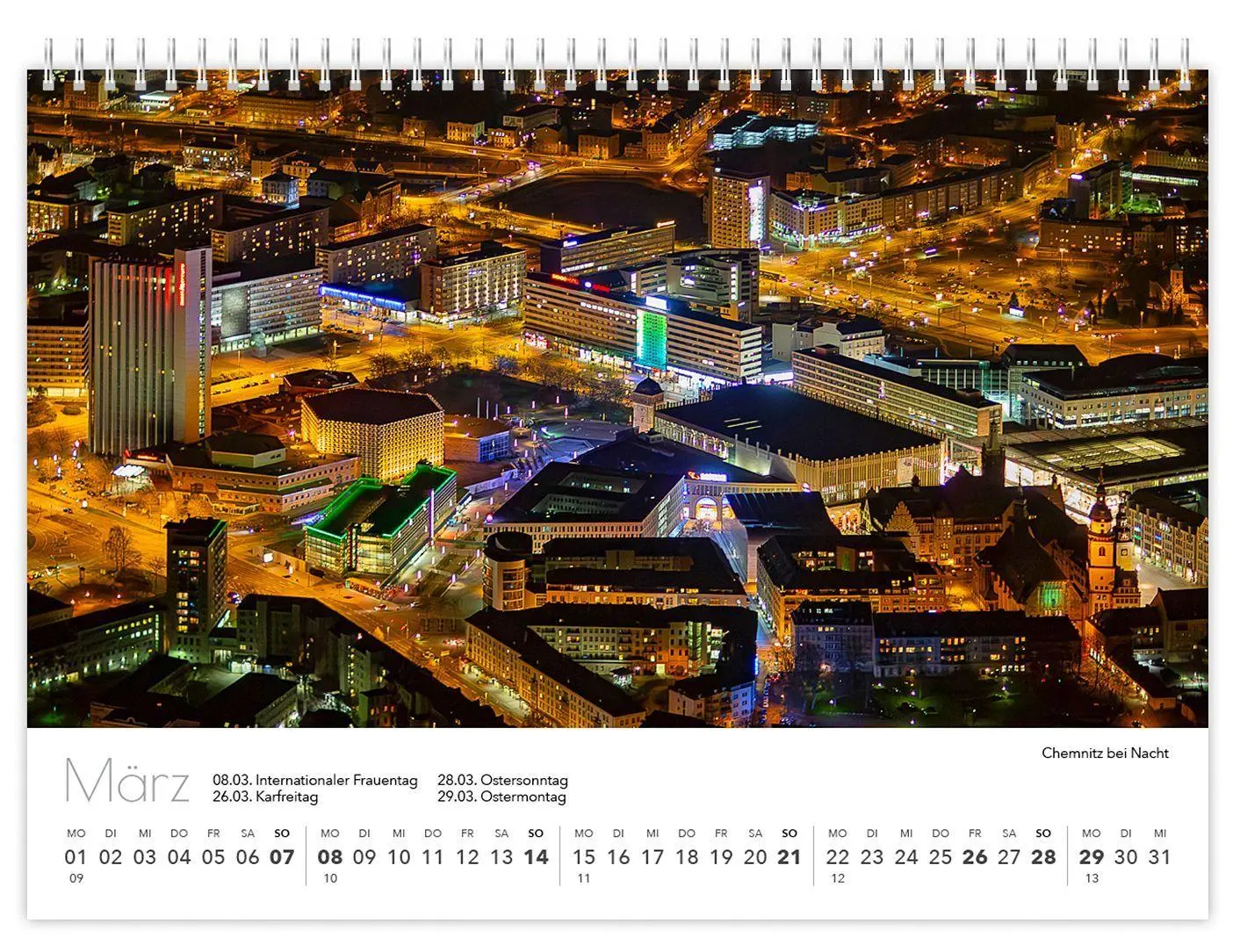 Bild: 9783912303377 | Kalender Sachsen von oben kompakt 2027 | 21 x 15 cm weißes Kalendarium