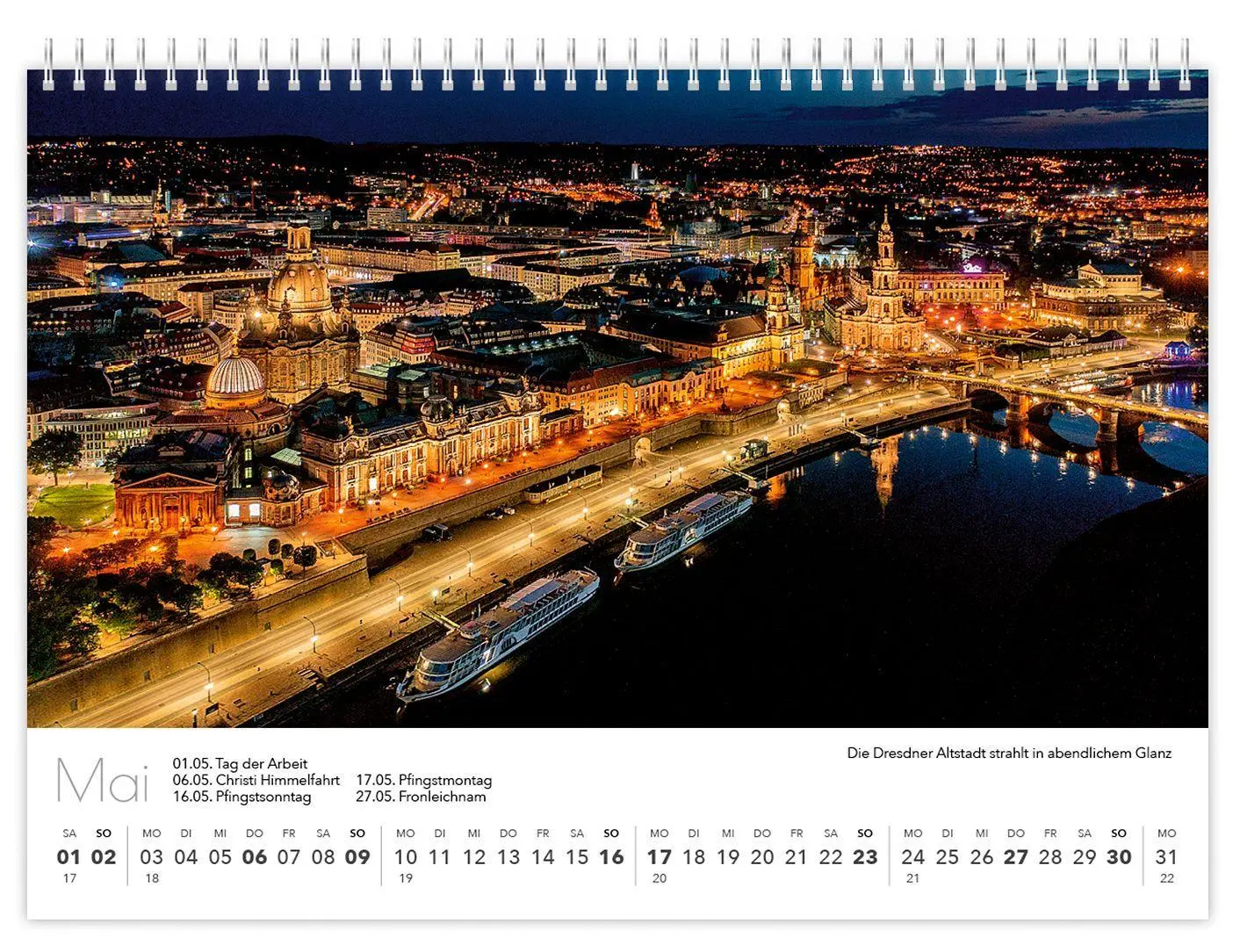Bild: 9783912303377 | Kalender Sachsen von oben kompakt 2027 | 21 x 15 cm weißes Kalendarium