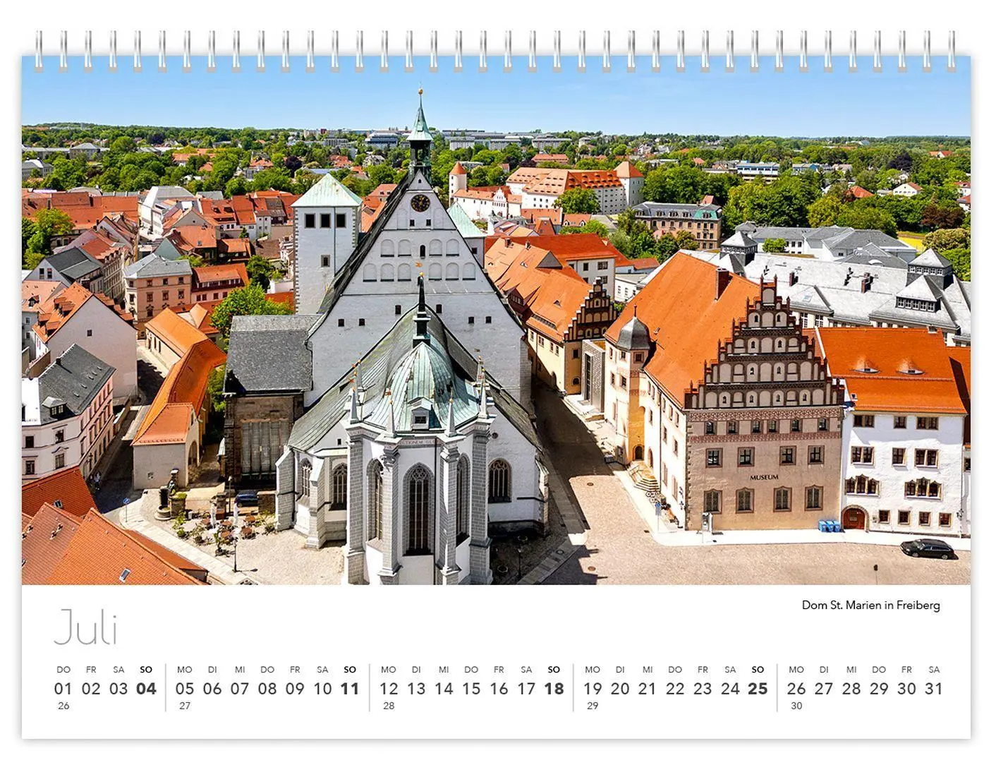 Bild: 9783912303377 | Kalender Sachsen von oben kompakt 2027 | 21 x 15 cm weißes Kalendarium