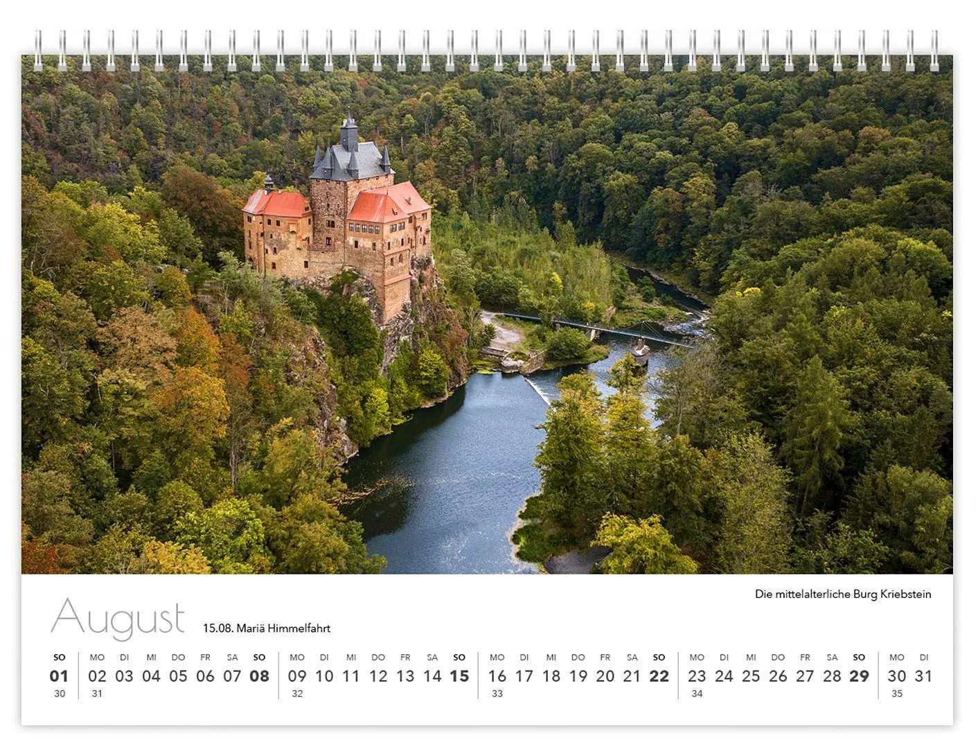 Bild: 9783912303377 | Kalender Sachsen von oben kompakt 2027 | 21 x 15 cm weißes Kalendarium