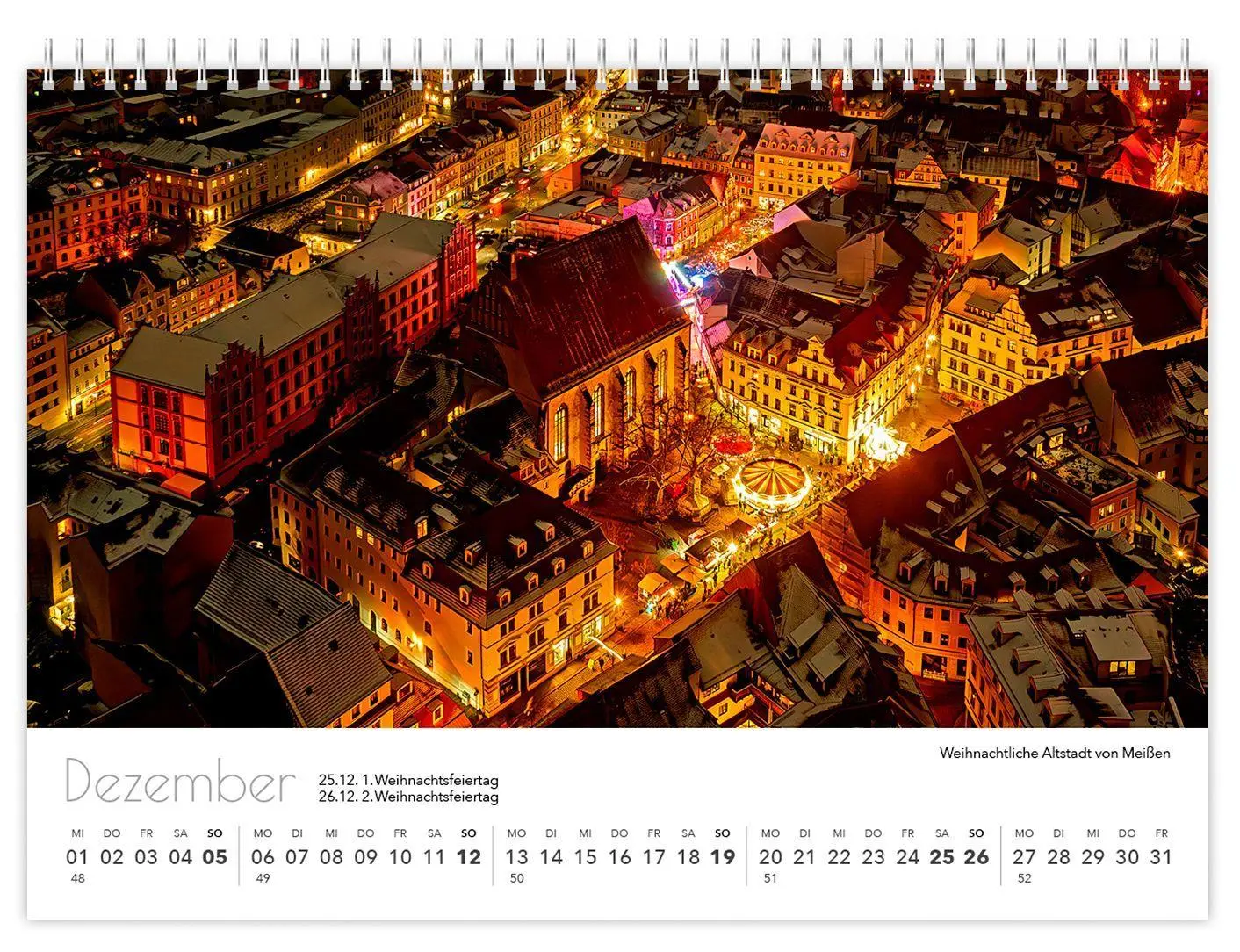 Bild: 9783912303377 | Kalender Sachsen von oben kompakt 2027 | 21 x 15 cm weißes Kalendarium
