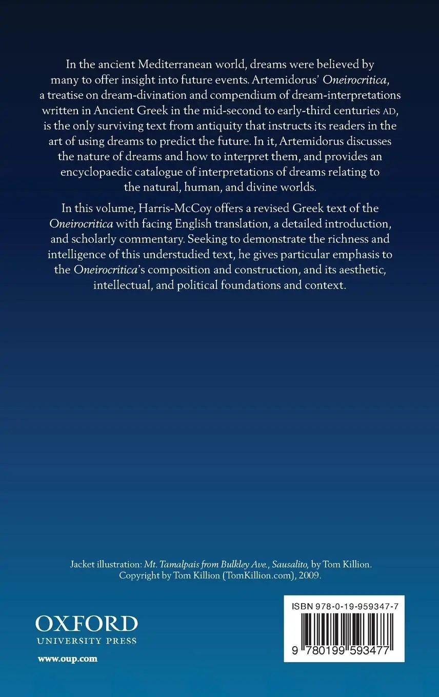 Rückseite: 9780199593477 | Artemidorus' Oneirocritica | Text, Translation, and Commentary | Buch