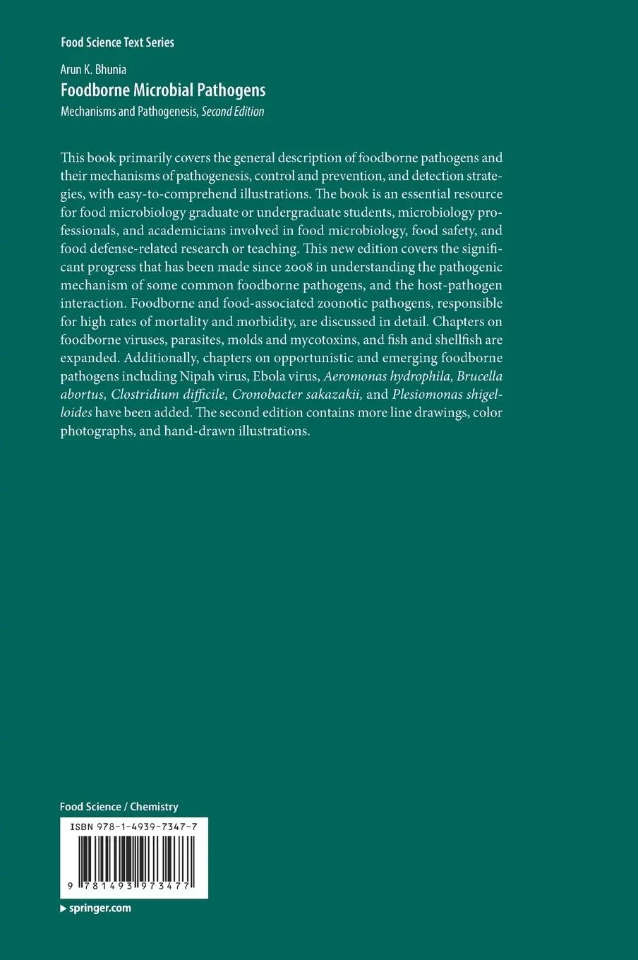 Rückseite: 9781493973477 | Foodborne Microbial Pathogens | Mechanisms and Pathogenesis | Bhunia
