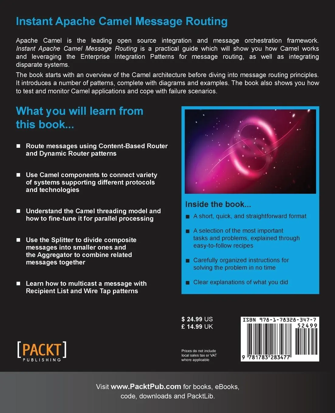 Rückseite: 9781783283477 | Instant Apache Camel Message Routing | Bilgin Ismet Ibryam | Buch