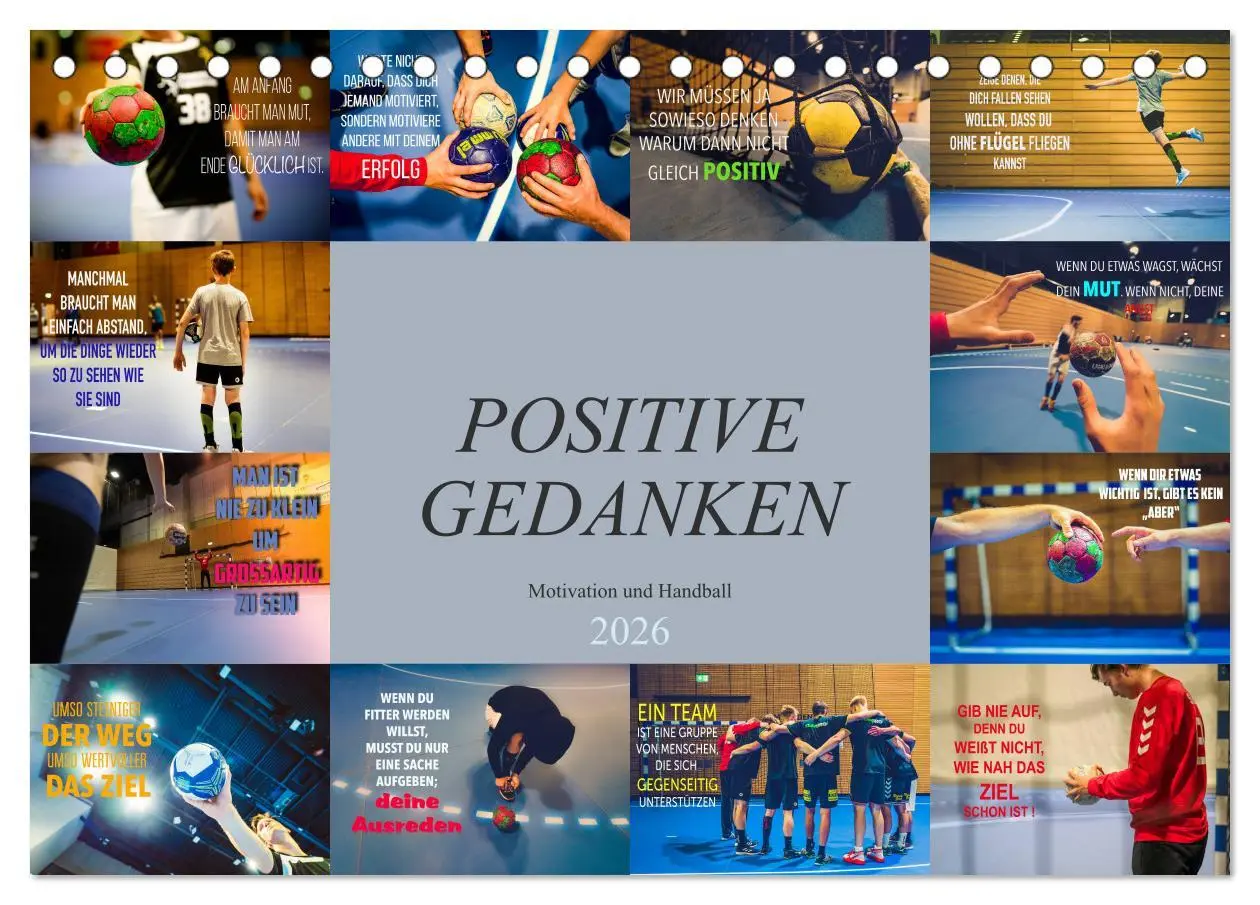 Cover: 9783457683477 | Positive Gedanken - Motivation und Handball (Tischkalender 2026 DIN...